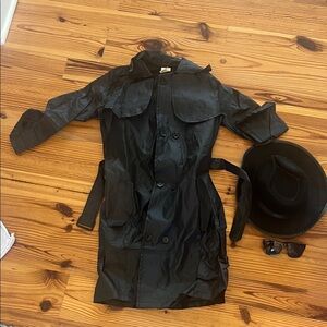 Kids Spy Agent Black Trench Coat Costume